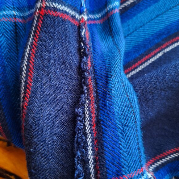 Beachlunchlounge Navy Blue Red White Plaid Button-Up Top - Picture 6 of 7